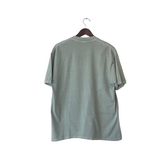 Vintage Anvil Green Holiday Bird Poinsettia Cotton Tee Shirt Size Large - Picture 2 of 8